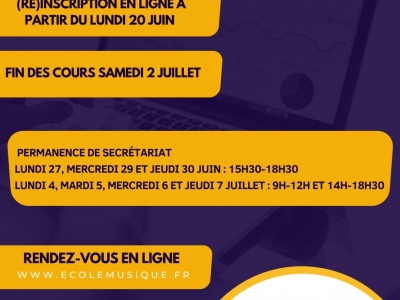 Fin d'année et (ré)inscriptions!