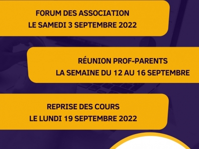 Agenda de la rentrée